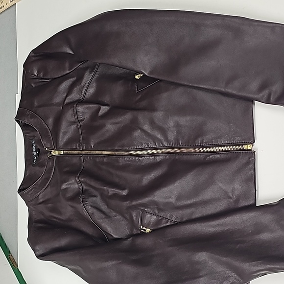 Via Spiga Jacket small shell 100% lamb leather lining polyester vintage - Picture 1 of 13
